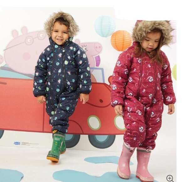 NEW! Regatta Outdoors Infant Peppa Pig Padded Snowsuit - Size 18-24 Months - Picture 1 of 3